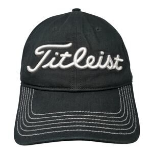 Fitleist Slideback Baseball Cap Black One Size Adjustable Embroidered 6 Panel